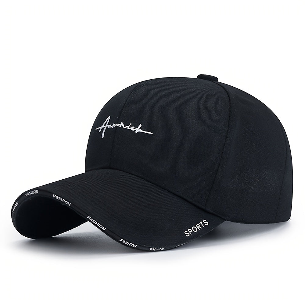 Simple Letter Embroidery Baseball Cap Hip Hop Solid Color Sports Hat Lightweight Adjustable Dad Hat For Women Men