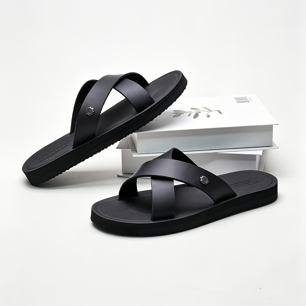 Men's Cross-Strap Casual Sandals with Soft EVA Sole