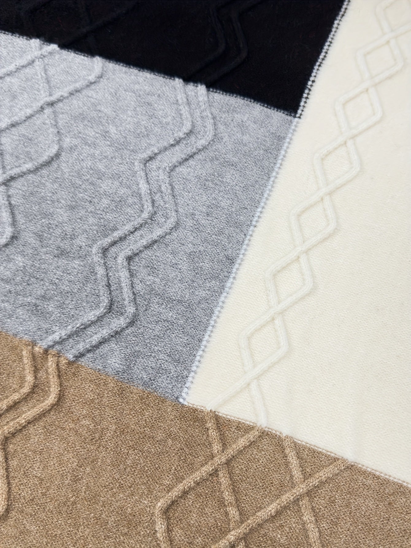 Men'S Fashion Long Sleeve Crew Neck Sweater | Casual Patchwork Knit Pullover, Warm Winter Top for Men, Suitable for Daily & Weekend Casual Wear