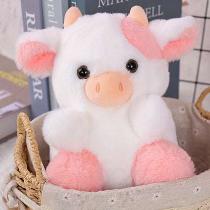 Adorable Pink Cow Plush Toy for Home Decor and Office Display