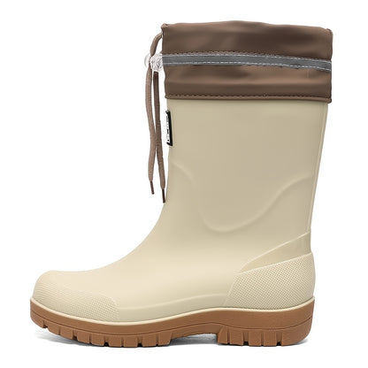 Men's Lightweight Rubber Rain Boots Casual Mid-Calf Style