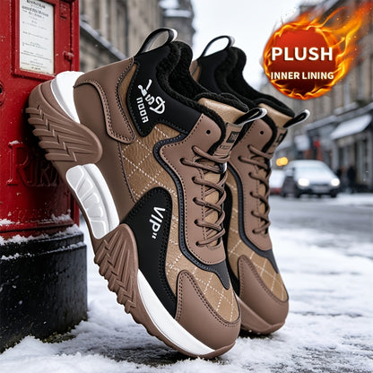 Men's Winter Chukka Boots Fleece Lined Outdoor Hiking Shoes