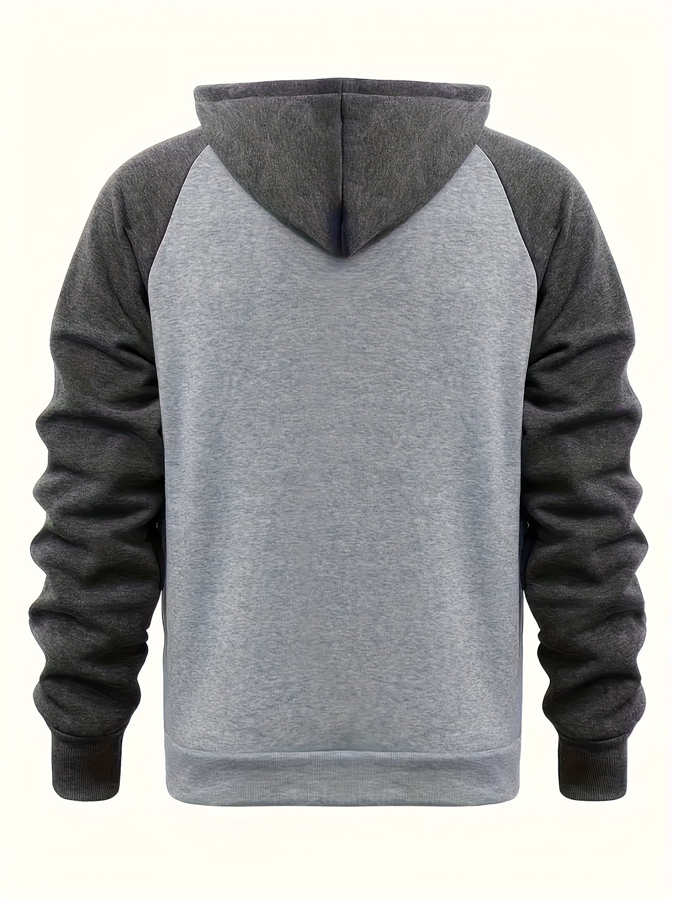 Տղամարդու ոճային գունային բլոկներով վերնաշապիկ՝ առօրյա, կայծակաճարմանդով և գլխարկով սվիտեր՝ առջևի գրպաններով, երկար թևքերով և երիզներով՝ շագանակագույն և սև դիզայնով, հարմարավետ աշնանային և ձմեռային հագուստի համար։