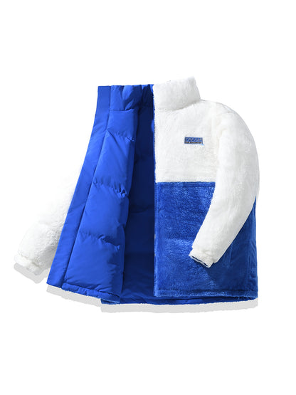 Men'S Heavy-Duty Winter Jacket - Thick Insulated Coat with Full-Zip Closure, Double-Sided Wearing, Stand Collar, Non-Stretch Fabric - Cold Weather Outerwear for Men