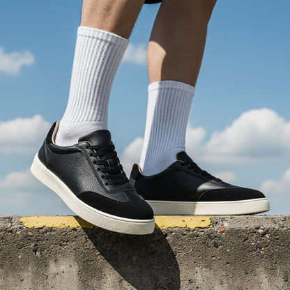 Men's Black Vintage Casual Skate Sneakers with Soft Sole