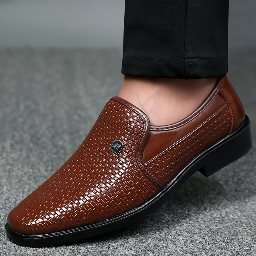 Men's Winter Plush-Lined Business Casual Slip-On Shoes