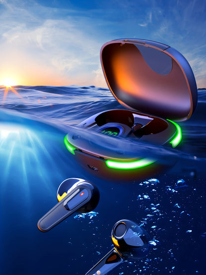 2024 Upgraded Wireless Earbuds with LED Display - Touch Control, In-Ear TWS Headphones for Sports & Gaming, Compatible with iOS/Android, USB Charging Case Included, Non-Waterproof, Plastic Build, Wireless Listening|Stylish In