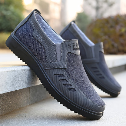 Men'S Fashion Loef Lace-Up Casual Sports Shoes, Breathable Mesh Upper, Anti-Slip Outsole, Round Toe, Fabric Upper Material, Fabric Inner Material, Faux Sole, Fabric Insole, Slip-On Closure, for Hiking, Outdoor, Daily Wear, Al