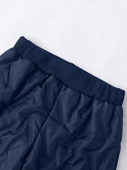 2pcs Set DREAMY DRESSES Boys' Winter Thermal Hooded Jacket & Pants Set - Full-Zip Outfit, Soft Flocked Inner, Warm Full-Body, 2pcs Snow Suit for Skiing, Outdoor Play & Cold Weather (Hand Washable,, Perfect for Outdoor