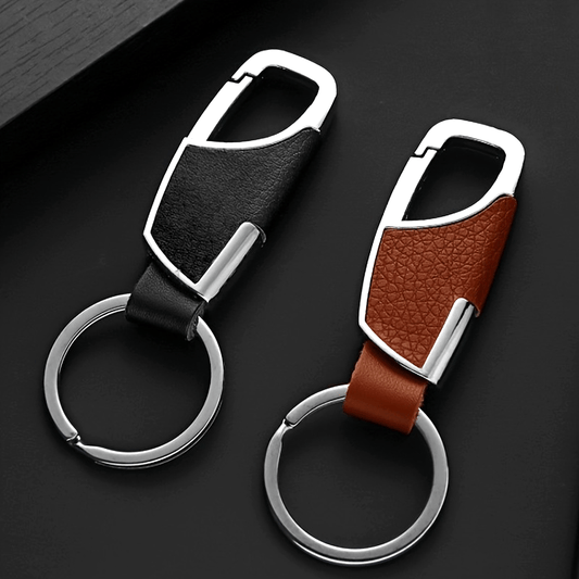 Տղամարդկանց մեքենայի Keychain Ստեղծագործական պարզ և նորաձև դռան կողպեքի բանալիով գոտկատեղից կախված մետաղական բանալի շղթա Արհեստական ​​կաշվից Keychain Ավտոմեքենայի բանալի նվեր