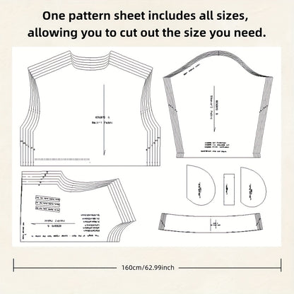 Loose Sweatshirt Dress Paper Pattern - Multi-Size Sewing Template