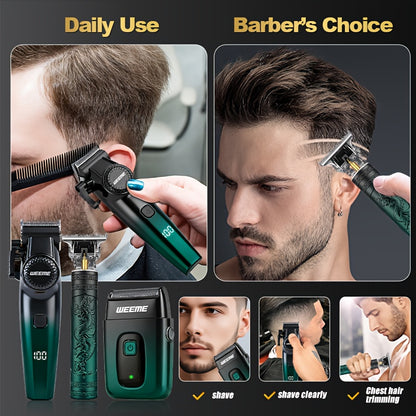 WEEME 3pcs professional Men's hair clipper set, easy to operate, comes with an electric razor, multi-functional hair trimmer for trimming hair and beard, suitable for both home use and barber shops, an excellent gift for frie