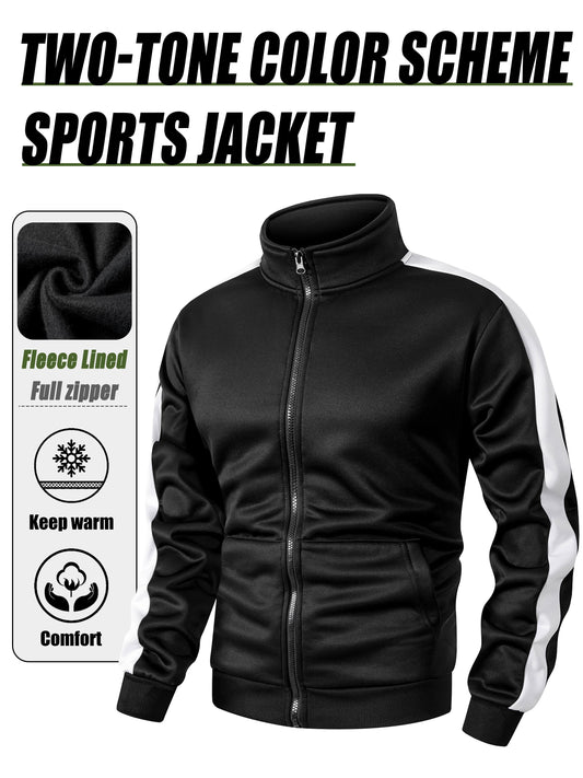 Men's Slim-Fit Full-Zip Softshell Jacket with Stand Collar