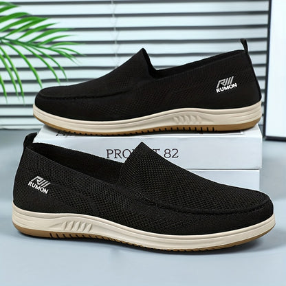 A Pair of Men'S Knitted Breathable Casual Shoes, Slip-On Mesh Shoes for Men.