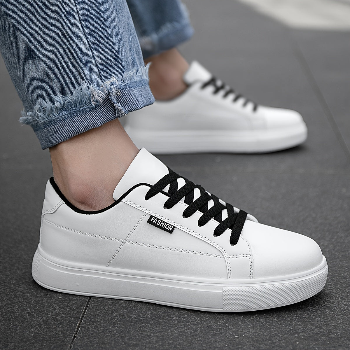 Men's Low-Top Sneakers with Cushioned Sole & Letter '' - - Urban Hiking Shoes Suitable for Daily Wear, Outdoor, Commuting - Lightweight Round-Toe Casual Sports Footwear - ayq