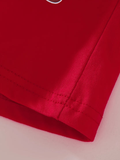 Սուրբ Ծննդյան գիշերանոցների հավաքածու տղաների և աղջիկների համար, կարմիր, Ձմեռ պապիկից, բամբակյա, կրակակայուն կոստյում, Սուրբ Ծննդյան նվեր, սահնակ, մեքենա, կարմիր, գիշերանոցների հավաքածու, երկու կտոր