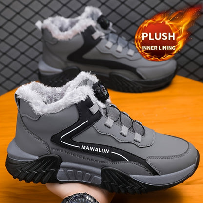 Men's Plus Size Winter Chukka Boots - Warm Outdoor Hiking Shoes