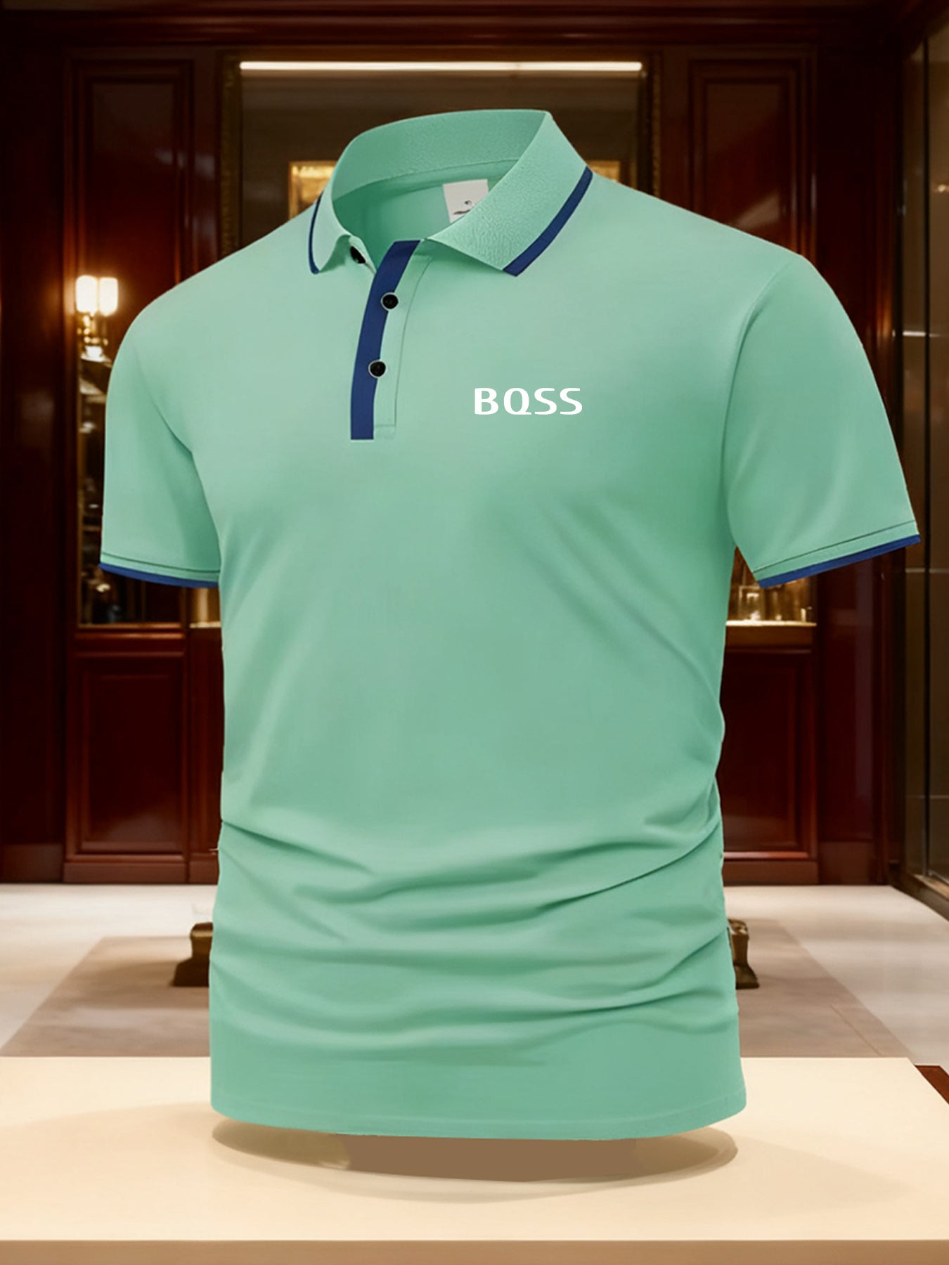 Men'S New Short Sleeve Polo Shirt With Bqss Letter Design | Casual And Business Style, Suitable For Various Occasions, Unisex, Ideal As A Gift - ayq