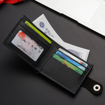 1pc Custom Unisex Wallet, Personalized Initial Name Gender-Neutral Business Wallet with Snap Closure, Multiple Card Slots, Credit Card Holder, Coin Purse, Available in Black, Dark Brown, Light Brown