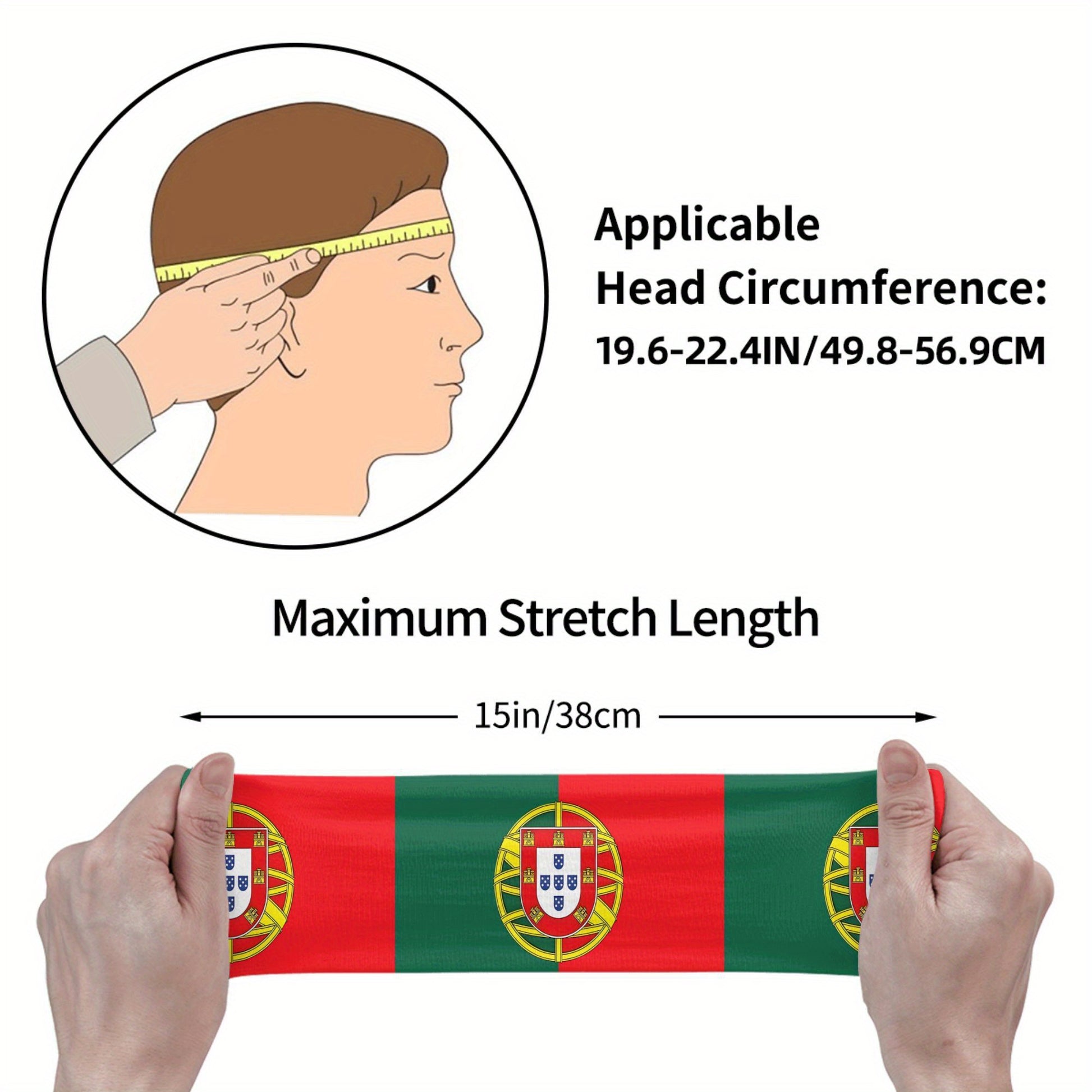 Portugal Flag Sports Headband - Polyester Geometric Design - ayq
