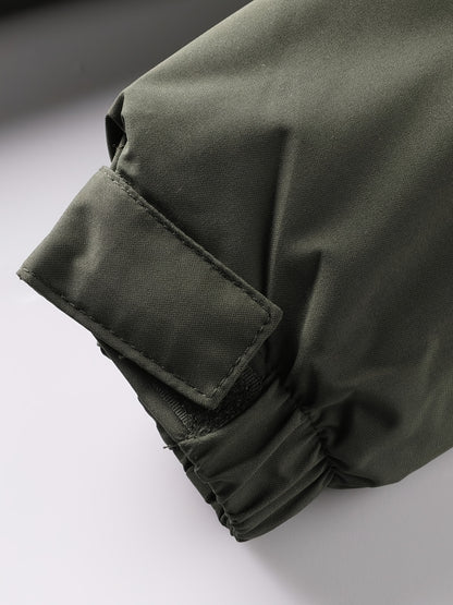 Men'S Heavy-Duty Winter Jacket with Fur-like Hood Collar - Thermal Insulated Cold Weather Coat, Full-Zip Front, Zippered Pockets - Beige/ for Everyday & Formal Outfits - Non-Stretch Outer Shell, Outdoor Outerwear, Casual Styl