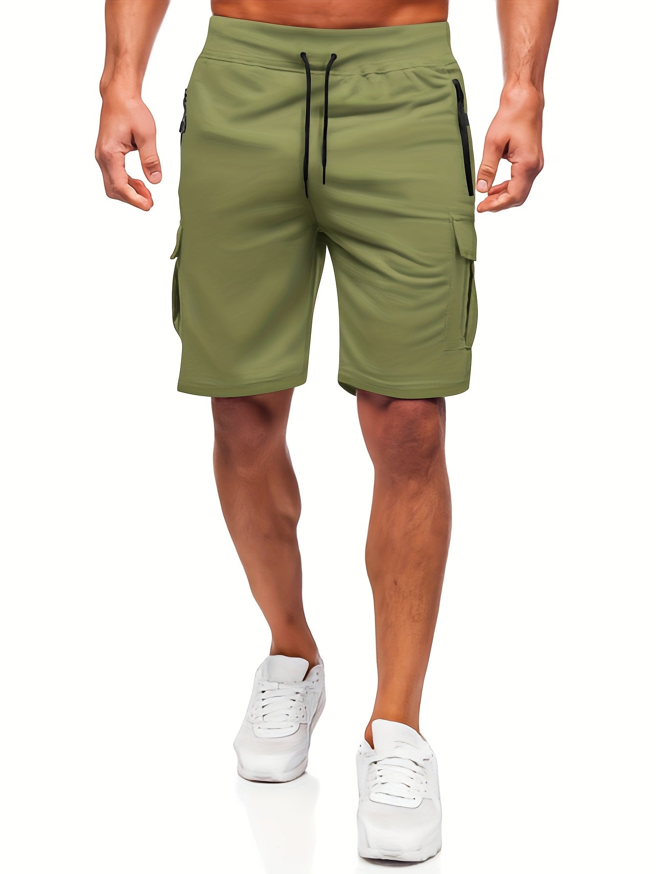 Men's Polyester Cargo Shorts with Multi-Pockets for Outdoor Sports