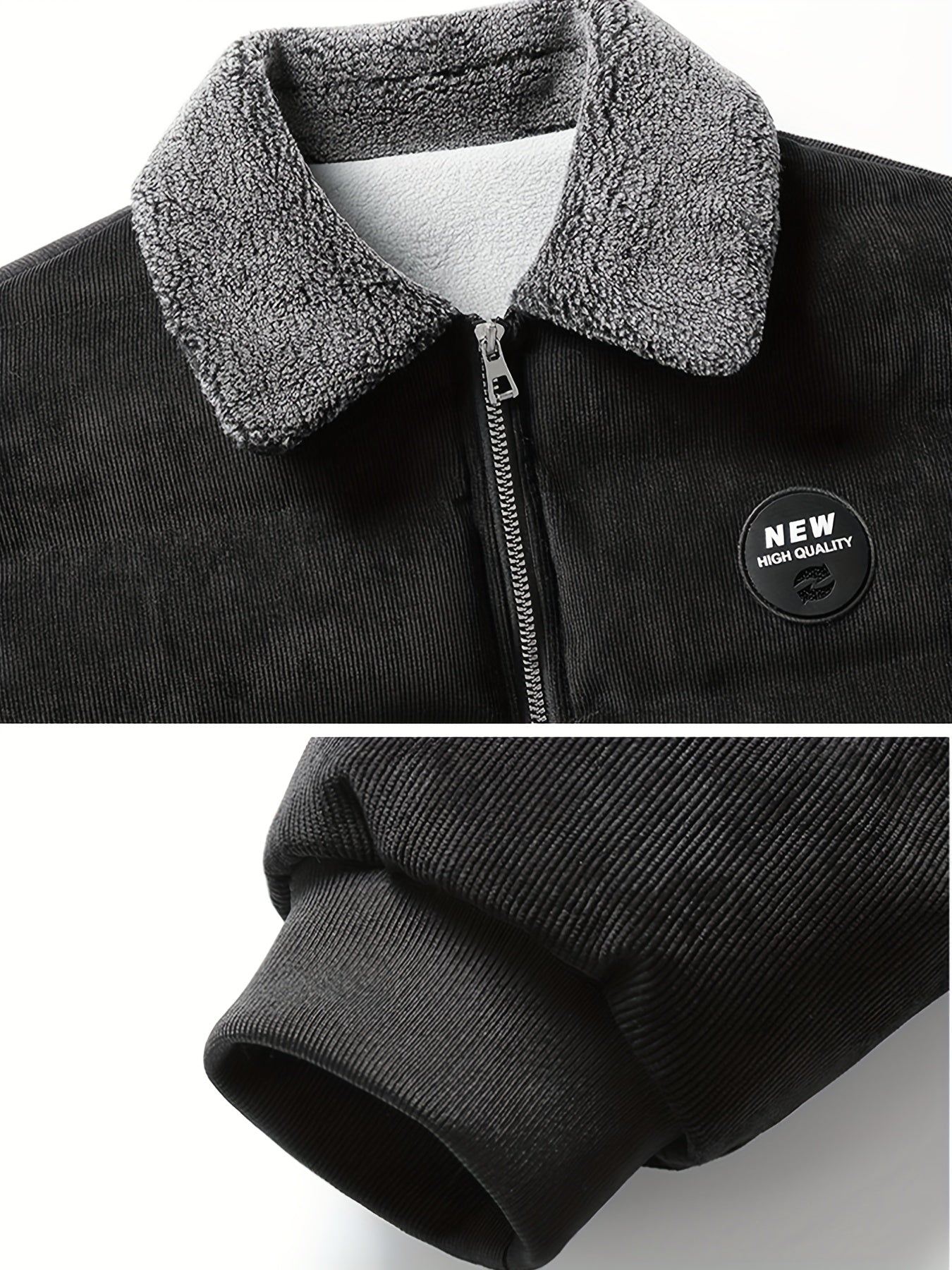 Men'S Heavyweight Winter Coat - Thick Insulated Jacket with Zipper Closure, Formal & Casual Outerwear for Cold Weather, Travel, Everyday - Black/Tan, Polyester Lining, Non-Stretch Fabric, Travel Clothing, Classic Design, Dura