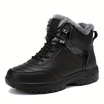 Men'S High-Top Snow Boots for Winter, Featuring Thickened Fleece for Warmth, Designed for Outdoor Activities with Slip-Resistant And Wear-Resistant Properties.
