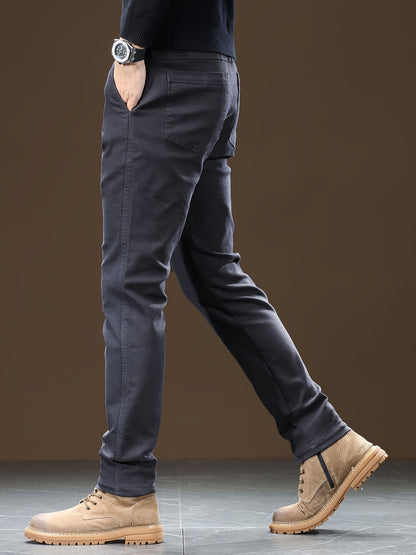 Men's Slim-Fit Cotton Blend Business Casual Pants