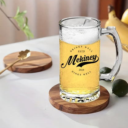 Personalized Custom Name Glass Beer Mug – Reusable Drinkware