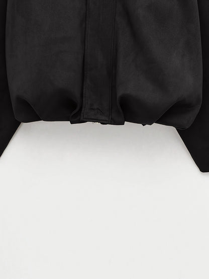 Կանացի վինտաժային բոմբեր բաճկոն - ազատ չափի երկար թևքով, կայծակաճարմանդով և իջեցված ուսերով, շագանակագույն առօրյա վերնազգեստ աշուն/ձմեռ համար, չձգվող գործվածք, իդեալական է առօրյա հագուստի համար, աշուն-ձմեռ բաճկոն | Վինտաժային բոմբեր ոճ | Zipp