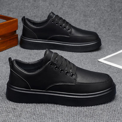 LOEIKAN 2026 New Solid Color Low-Top Versatile Elegant Business Casual Shoes, Comfortable Flat Black and White Trendy Fashion Minimalist Sneakers - ayq