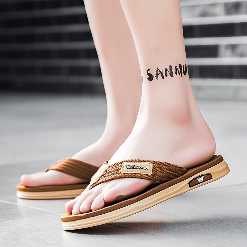 Men's Casual Flip Flops with Non-Slip Rubber Sole, All-Season