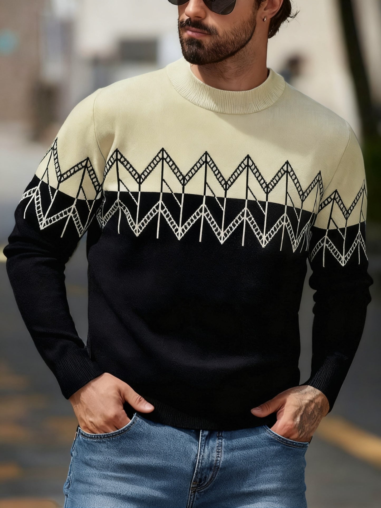 Men's Autumn/Winter Sweater, Men's Pullover Knit Sweater, Men's Winter Long Sleeve Sweater, Men's Winter Clothing, Men's Sweater, Christmas Sweater, Men's Christmas Sweater, Winter Men's Apparel, New Year's Apparel, Men's Aut