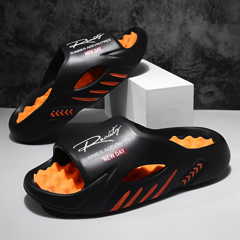 Men's Casual Summer Slip-On Beach Sandals with Stripes