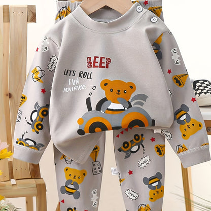 Autumn and Winter Set | Boys' and Girls' Pure Casual Sportswear + Pants Two-Piece Outfit, Perfect for Outdoor