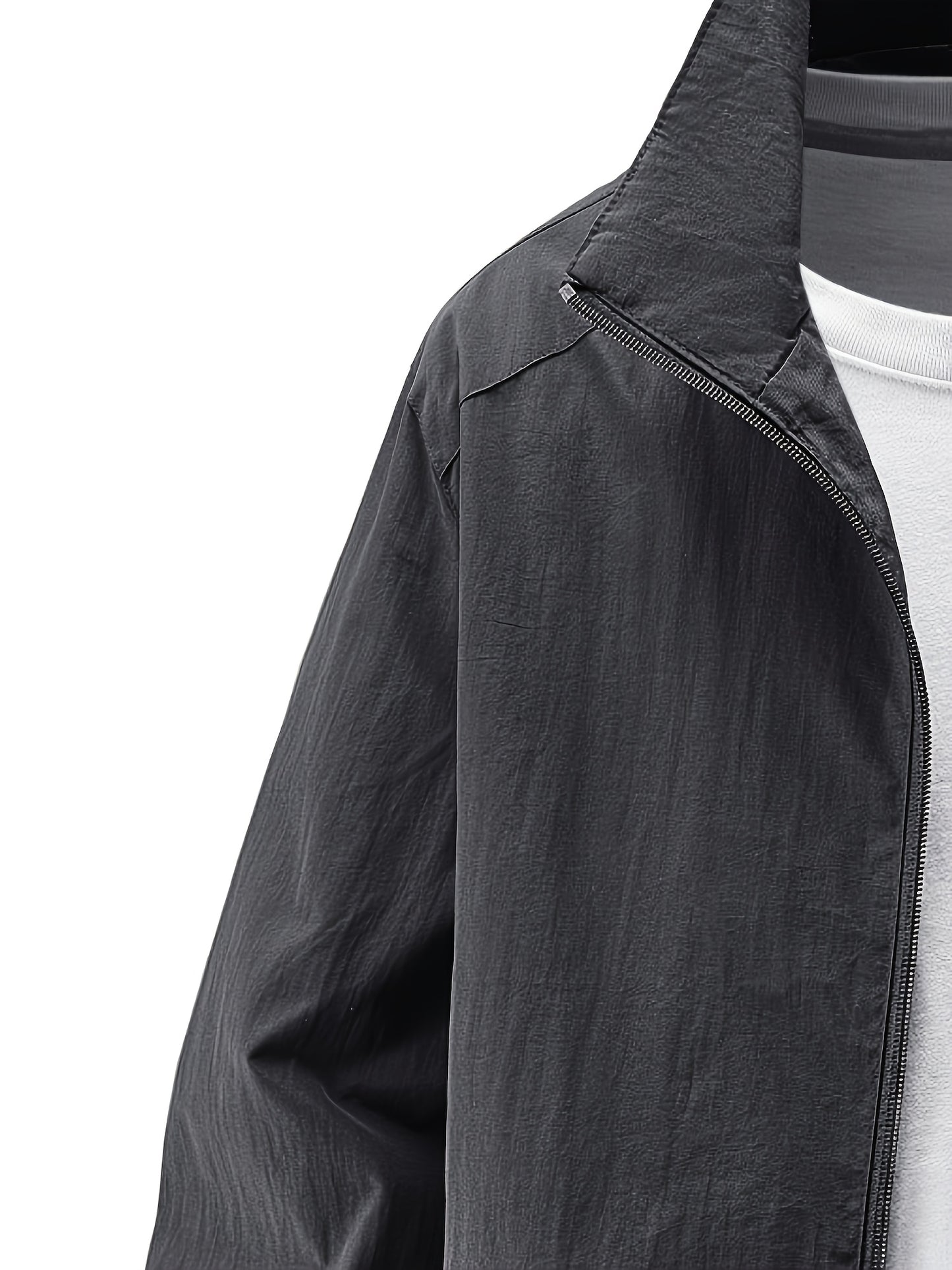 Տղամարդու ձիթապտղի կանաչ բոմբեր բաճկոն՝ կանգնած օձիքով - ամենօրյա, հարմարավետ, կայծակաճարմանդով վերնազգեստ՝ բացօթյա գործունեության համար, ամենօրյա հագուստ | Կանգնած օձիքով բաճկոն | Կայծակաճարմանդով բաճկոն