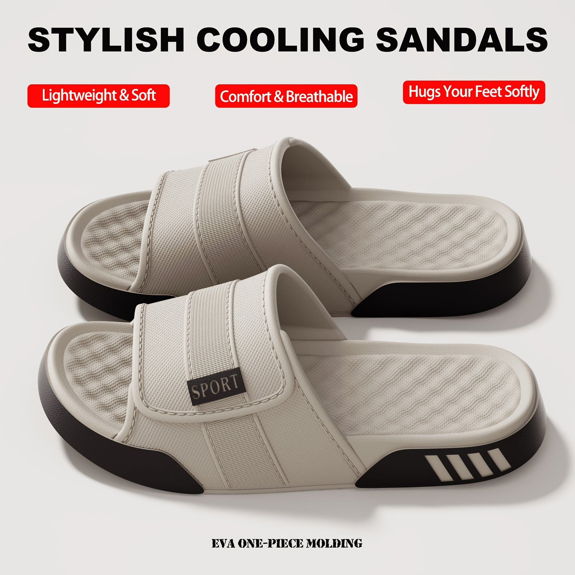 New Men'S Indoor And Outdoor Slippers, Home Shoes, Thick-Soled EVA Non-Slip Slippers, Stylish Thick-Soled, Silent, And Wear-Resistant - ayq