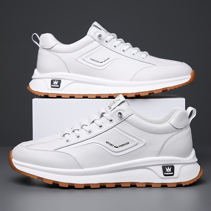 Men's Business Casual Sneakers Low Top Microfiber Leather