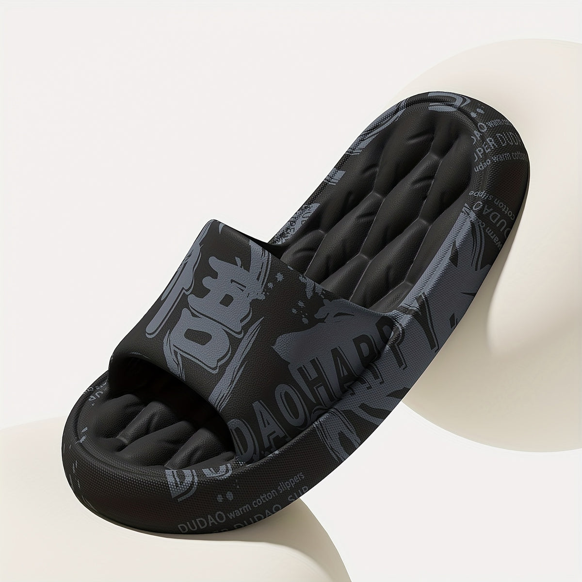 Men's Casual Printed EVA Slippers with Soft Sole, All-Season