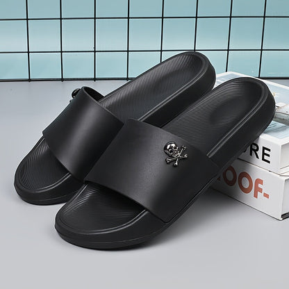 Men's Lightweight Anti-Odor Summer Slippers with Skull Print
