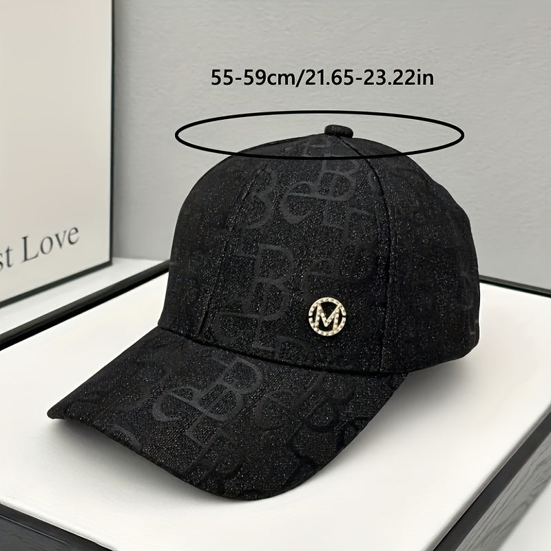 Women's Lightweight Adjustable Baseball Cap with Embroidered Jacquard