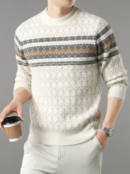 Նոր աշնանային և ձմեռային տղամարդկանց ոճային սվիտեր, բազմակողմանի վերնազգեստի կամ շերտավոր կրելու համար, պատրաստված բարձրորակ հաստ գործվածքից