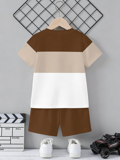 Boys' Casual Short Sleeve T-Shirt & Shorts Set for Summer