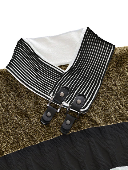 Men'S Fashion Knit Pullover with a Collar for Warmth