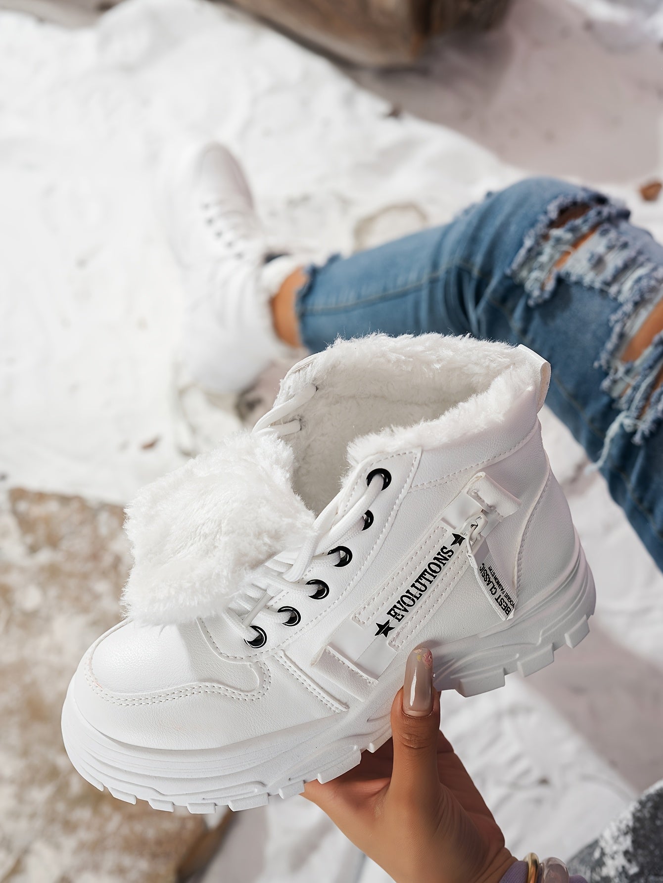 Կանացի ձմեռային ձնագնացքներ - Տաք երեսպատված, չսահող, բարձրակրունկ արտաքին ցանկացած առիթի համար կոշիկներ, ռիբավորված մեղմացնող ներդիրով, սև, իդեալական են ցուրտ եղանակի համար, ձմեռային կոշիկներ | Ոճային ձմեռային կոշիկներ | Դիմացկուն կոշիկներ