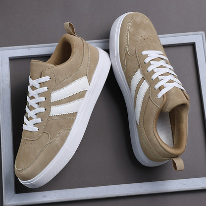 Men's Striped Low-Top Casual Sneakers with Soft EVA Sole