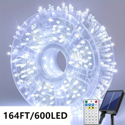 Solar Remote Control 19 Modes Outdoor Festival Party Decorations Garden Corridor Decoration Christmas Halloween Lights Wedding Proposal Scene New Year Decoration