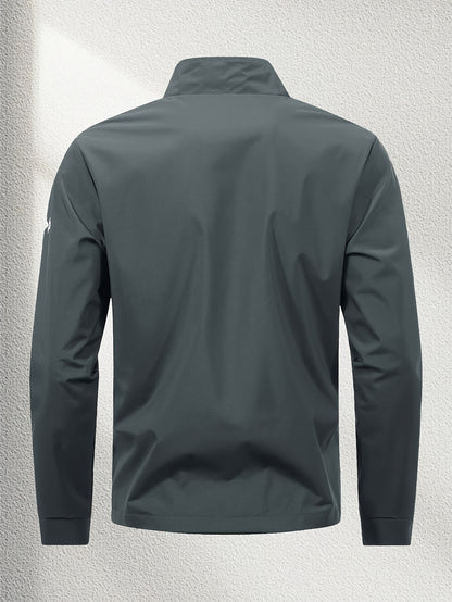 Unisex Casual Sport Bomber Jacket with Stand Collar for Spring-Fall