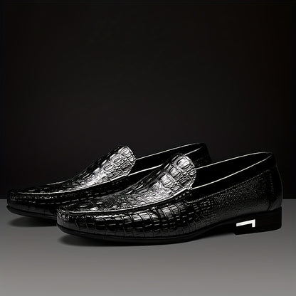 Men's Slip-On Business Casual Shoes - PU Upper, All-Season